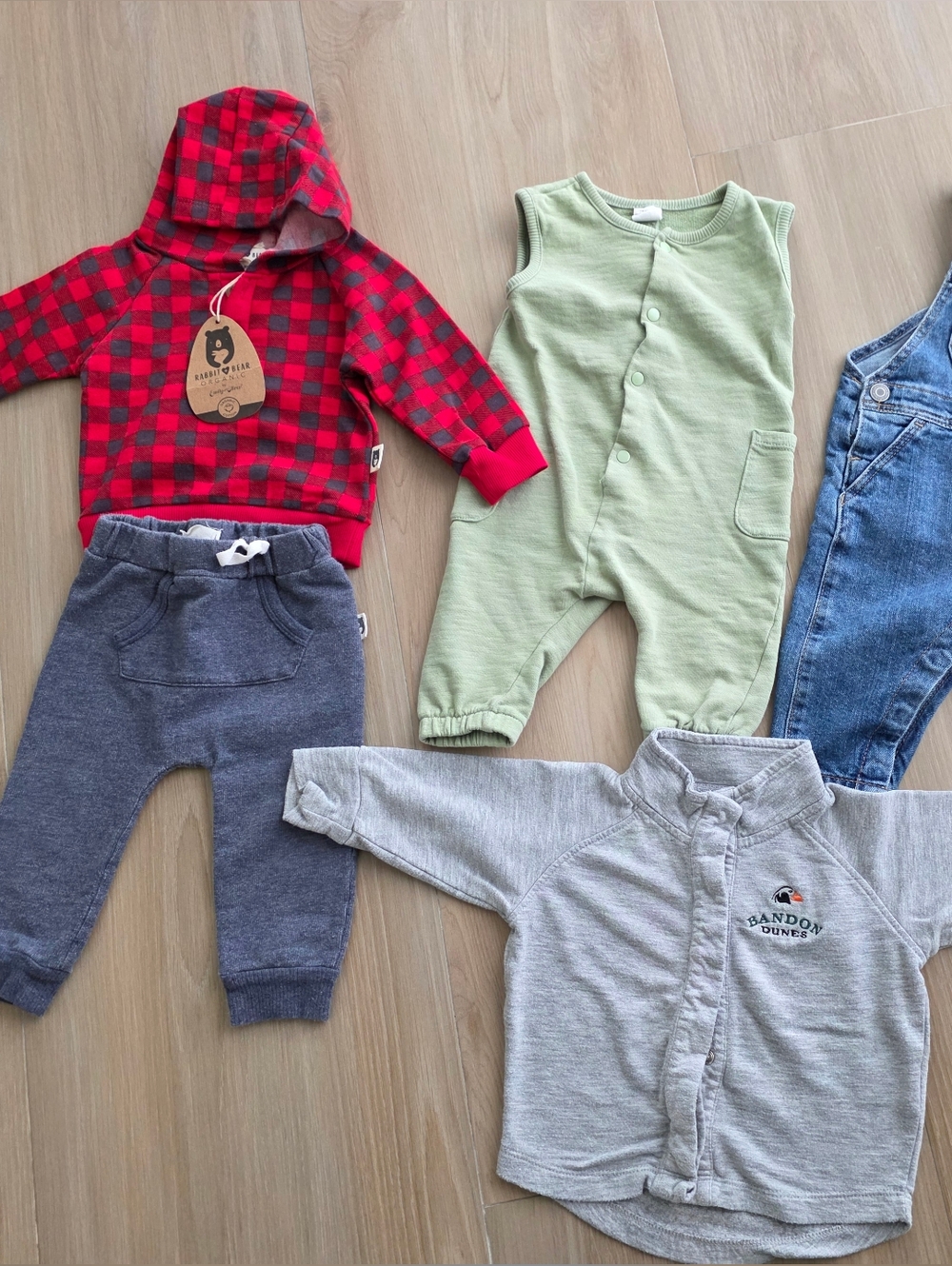 Baby Boy Clothing Bundle 4-9M | H&M Denim Overalls, Plaid Set, Neutral Outfits